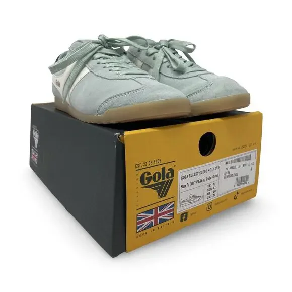 Gola Bullet Suede Sneakers – Women’s 9.5 Retro Surf / Off White Gum Sole - Picture 2 of 11
